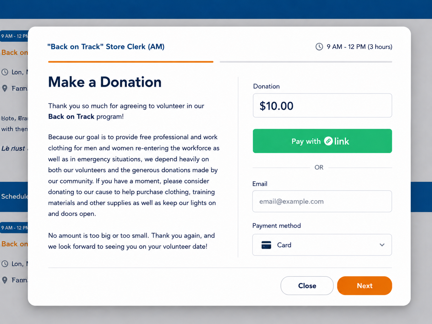 Donation Integration Stripe