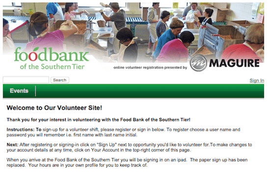 Food Bank Southern Tier Volunteer Site