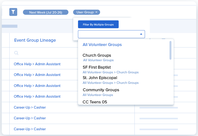 Filter Reports by User Groups in VolunteerHub