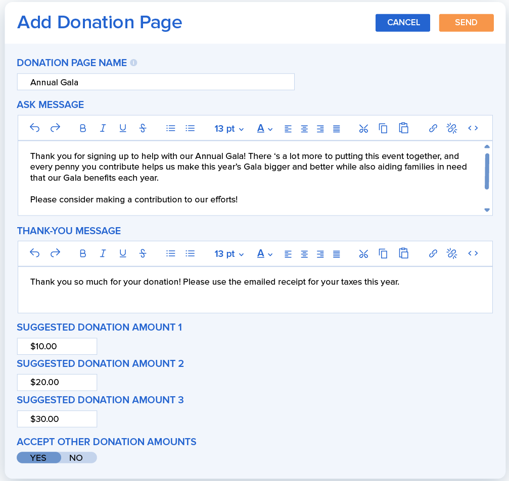 Easily Create Engaging Donation Pages in VolunteerHub