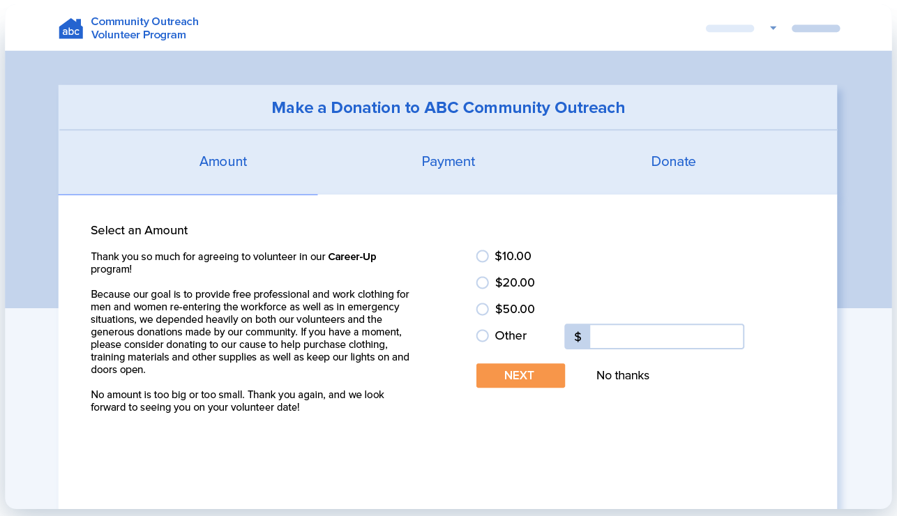 Automatically Ask Volunteers to Donate in VolunteerHub
