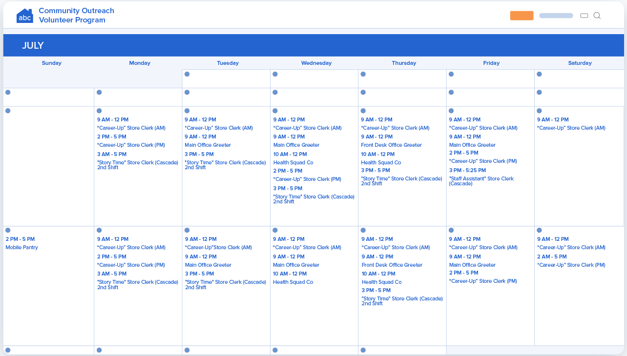 Volunteer Scheduling - Image 1B