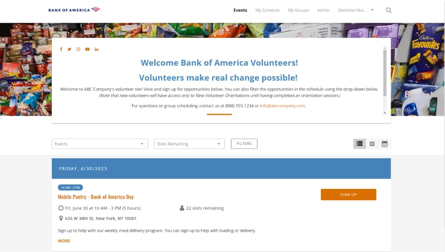 External Group Landing Page