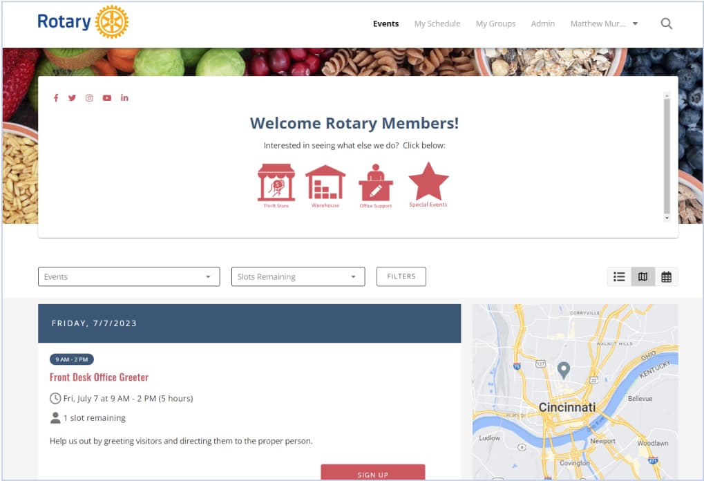 Rotary Club Landing Page