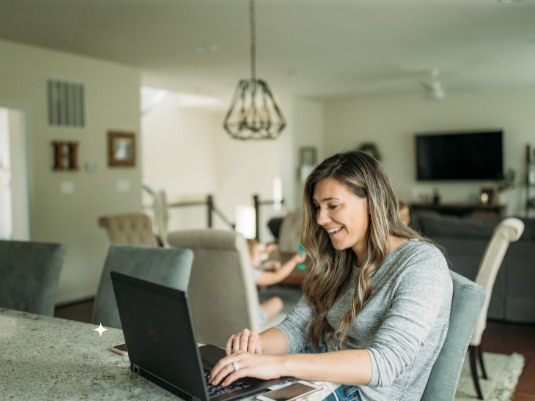 woman using a laptop