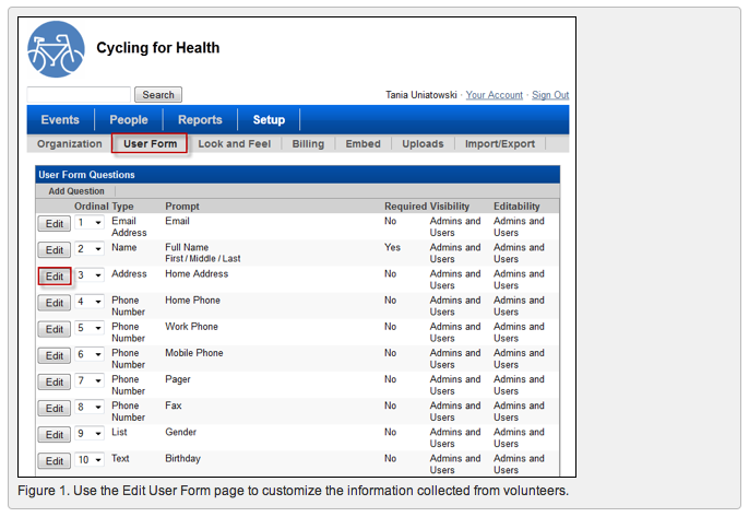 Edit User Form Page