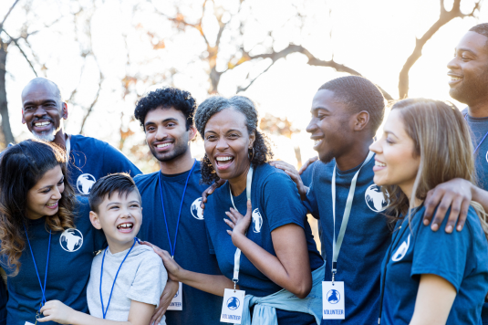 Volunteers Having Fun Together